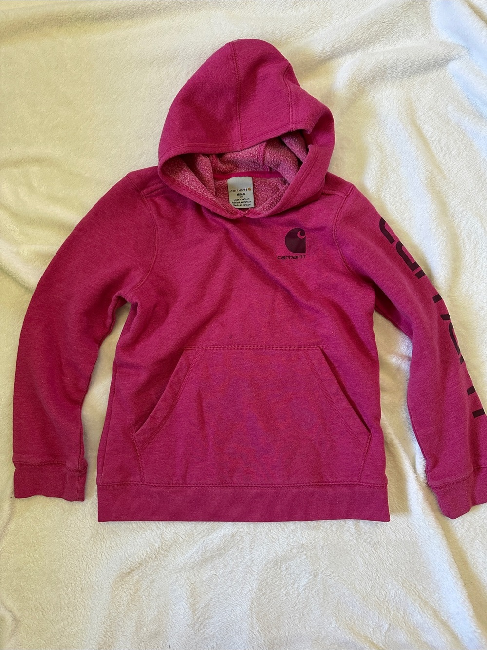 Carhartt Girls' Pink Hooded Pullover Sweatshirt
